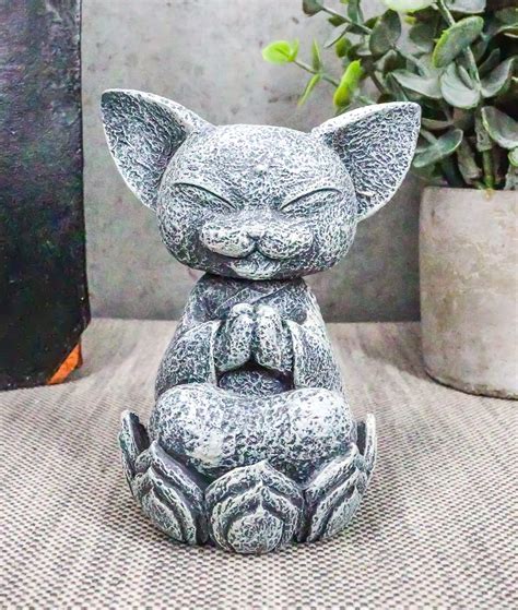 Buy Ebros Feng Shui Zen Meditating Japanese Jizo Cat Monk On Lotus ...