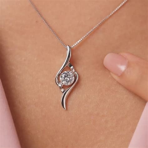 Her Inner Rhythm Solitaire Rhodium Plated Necklace – Zavya