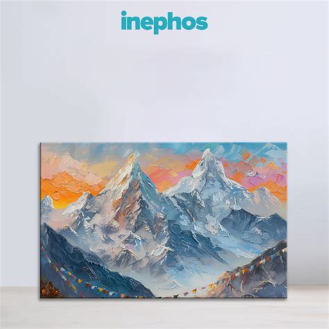 Twin Peaks Strength | Vastu Mountain Art | Colorful Mountain Canvas Pa ...