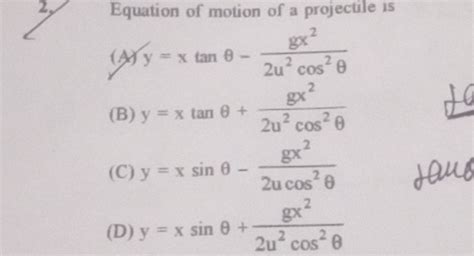 Image result for Equation for Projectile Motion Calculus