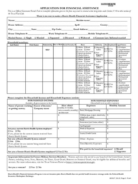 2021-2025 Form Harris Health System 283117 Fill Online, Printable ...