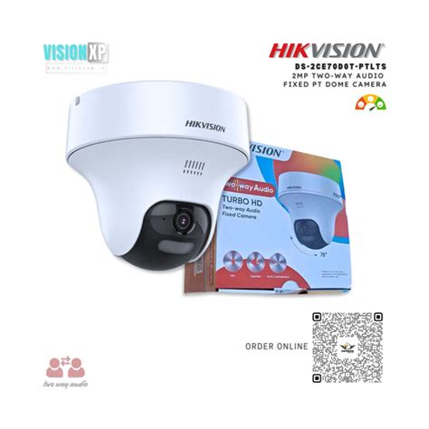 Hikvision DS-2CE70D0T-PTLTS 2MP Two-Way Audio Fixed PT Dome Camera ...
