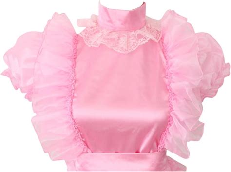 GOceBa Lockable French Maid Uniform for Women - Pink Satin India | Ubuy
