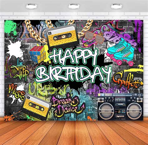 Sensfun80s 90s Birthday Backdrop Urban Retro Hip Hop Gold Chain ...