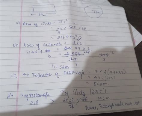 6. The area of a rectangular garden and circular swimming pool are ...