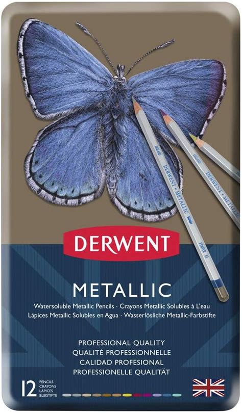Derwent Metallic Watercolour Pencils, Traditional and Multicolour ...