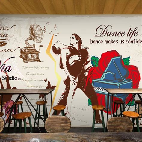 Buy Dalxsh 3D Mural Art Fashion Wallpaper Dance Studio Gym Rehearsal ...