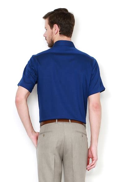 Buy Men Blue Regular Fit Solid Half Sleeves Wedding Shirt Online ...