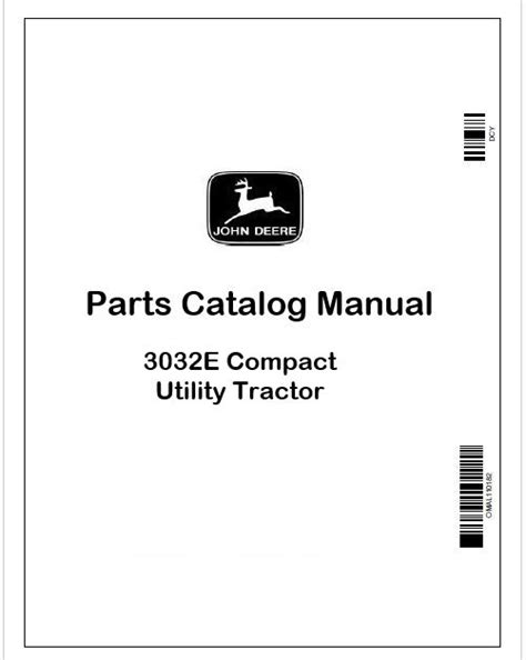 John Deere 3032E Tractor Parts Catalog Manual PDF PC9797