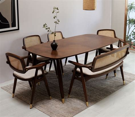 Chinchilla Teak Wood 6 seater Dining Table Set – Furniture Wallet