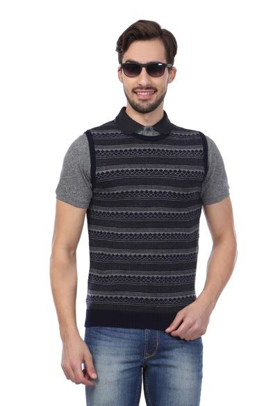 Buy Men Navy Knit Round Crew Neck Sweater Online - 170134 | Peter England