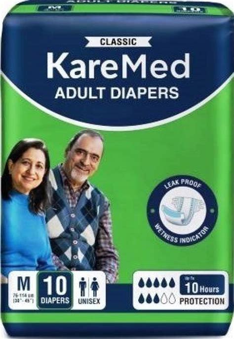 Kare Med Classic Adult Diaper Medium ,Waist Size 76-114cm (30"-45") ,20 ...