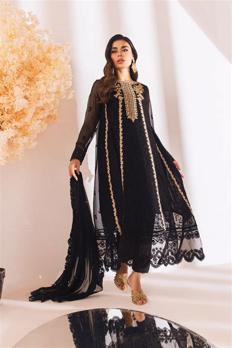 Azure Luxe Eid Embroidered Formal Collection – Raven Aura – YourLibaas