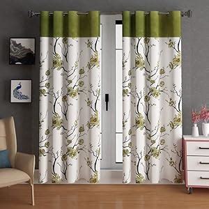Buy Lunar Days Polyester Patch Curtains for Door 7Ft Long Set of 2 ...