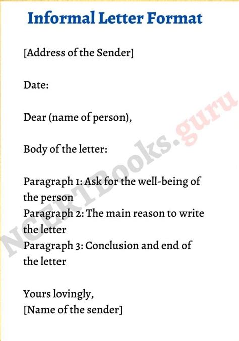 informal letter format - Brainly.in