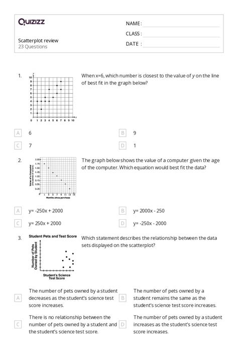 50+ Scatter Plots worksheets for Kindergarten on Quizizz | Free & Printable