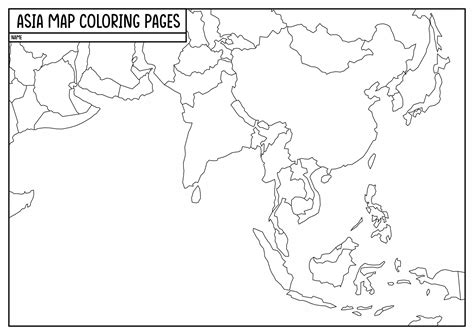 Image result for Printable Map of Asia