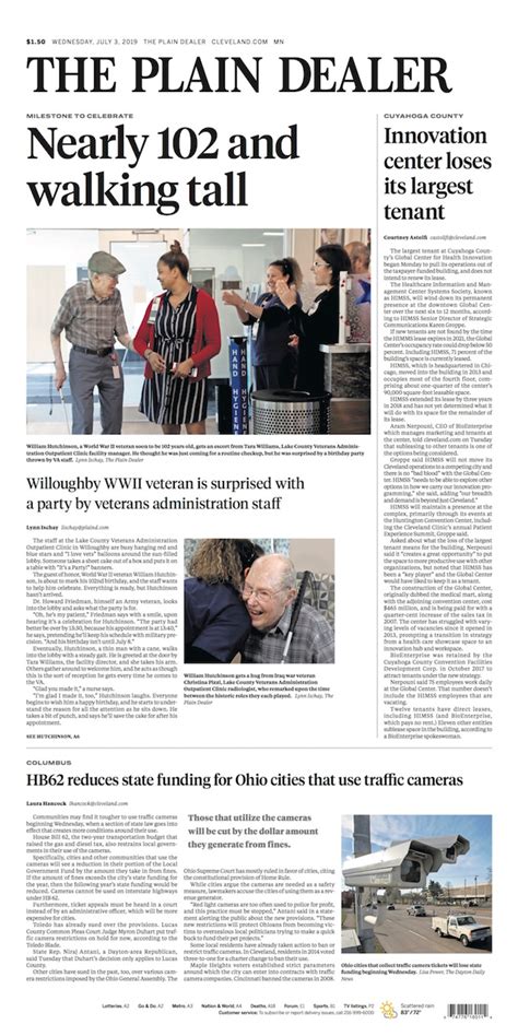 The Plain Dealer’s front page for July 3, 2019 - cleveland.com