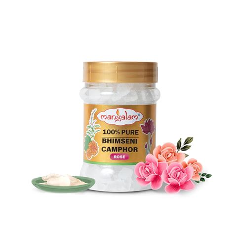 MANGALAM Bhimseni (Rose) Camphor 100g Jar - Pack of 1 | 100% Pure | for ...