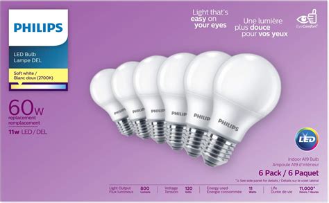 Buy 11W A19 Medium Base Soft White LED Light Bulbs - 6 Pack Online at ...