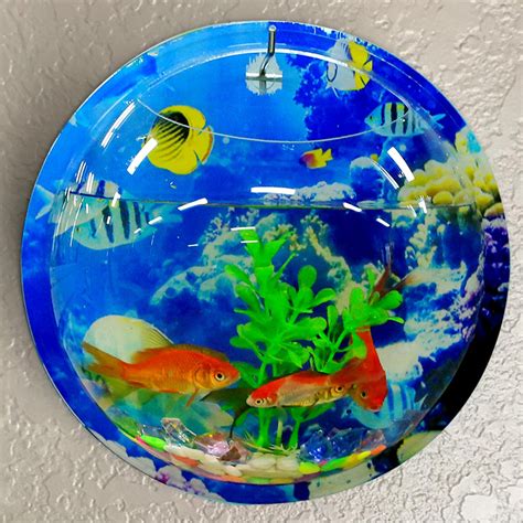 Coxeer Wall Hanging Fish Tank Creative Acrylic Wall Fish Tank 9In Sea ...