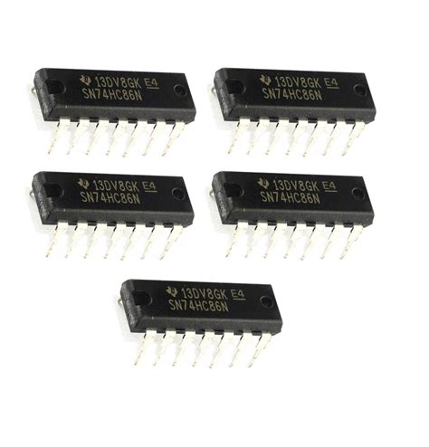 INVENTO 5Pcs 74HC86N 7486 ic XOR Gate Logic Gate, HC Family, 4 Gate, 2 ...
