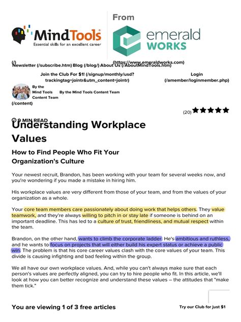 Image result for Work Values PDF