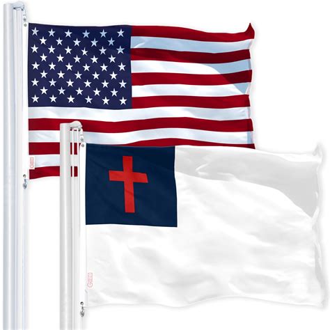 G128 Combo Pack: American USA Flag 4x6 Ft & Christian Flag 4x6 Ft ...