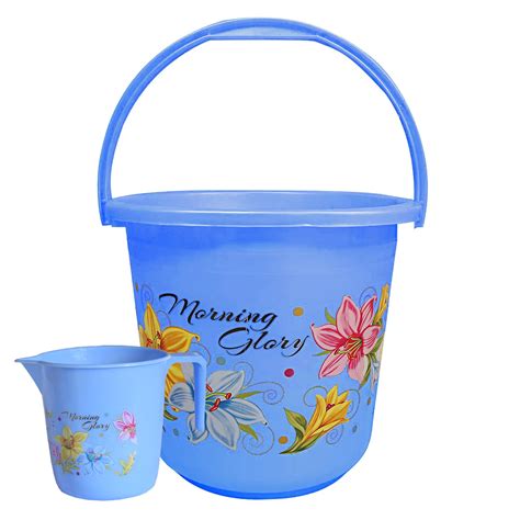 Kuber Industries Bucket and Mug for Bathroom|Plastic Bucket Set for ...