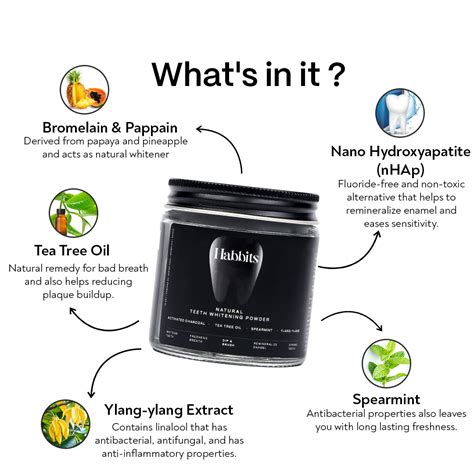 Natural Teeth Whitening Powder- Charcoal & Ylang-ylang mint – Habbits