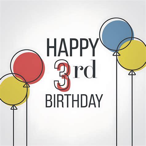 Free Download Happy 3rd Birthday Pink Number 3