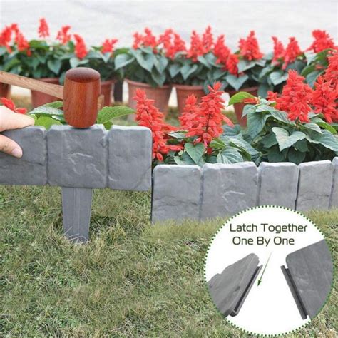 Buy Grey Stone Effect Lawn Edging | Plant Bordering | Cobblestone ...