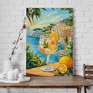 PAPER PLANE DESIGN Amalfi Coast Lemon Drink Wall Art | Coastal Summer ...