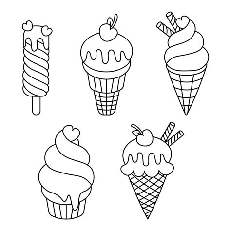 Premium Vector | Ice cream outline vector design