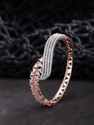 Buy Priyaasi Rose Gold Plated CZ Stone Studded Bracelet Online