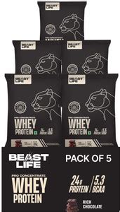 BeastLife Pro Concentrate 100% Whey Protein | 5 Sachet Travel Pack ...
