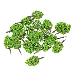 Yuans 20 Pcs 70mm Scale Architectural Model Trees Railroad Layout Ga en ...