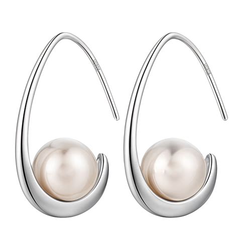 Nested Style Pearl Earrings in 925 Starling Silver for Women – HighSpark