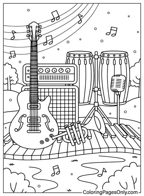 Image result for Musical Instruments Coloring Pages