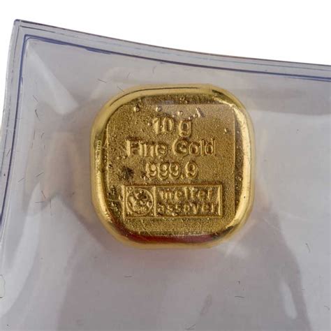 GOLDbarren - 10g GOLD fein, GOLDbarren in quadratischer Form, Melter ...