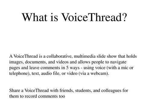 Image result for Examples of VoiceThread PowerPoint with Audio