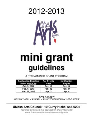 Fillable Online fac umass Mini-Grant application form - Fine Arts ...
