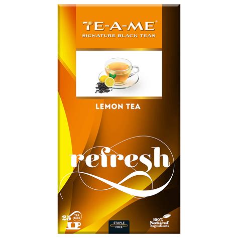 TE-A-ME Lemon Black Tea Bags 25 pcs | Natural Flavour | Tea | Tea Bags ...