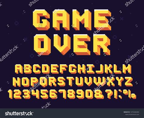 Pixel Game Font Retro Games Text Stock Illustration 1475260283 ...