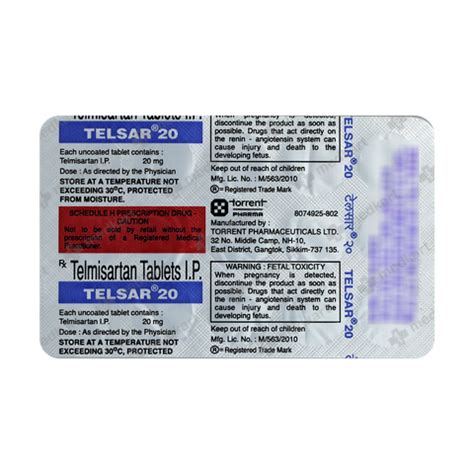 TELSAR 20MG TABLET 15'S : View Price, Combination and Alternatives ...