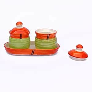 ARDVAN INDIA Pickle Jar Storage Container Chutney Serving Set with Tray ...