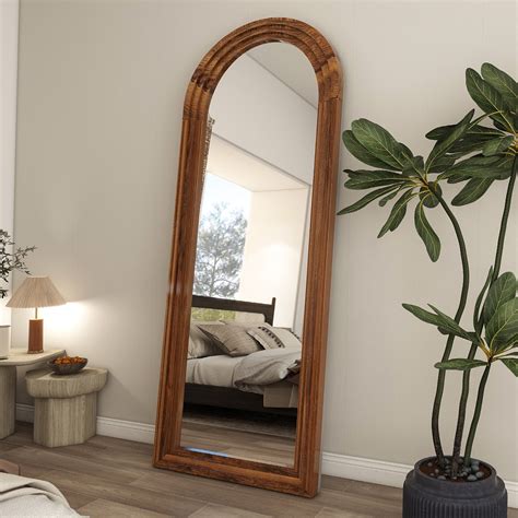 "BEAUTYPEAK 64""x21"" Arched Full Length Shatterproof Mirror, Solid ...