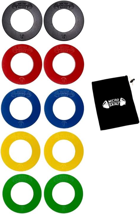 Buy Micro Gainz Multi-Color Calibrated Fractional Weight Plate Set of ...