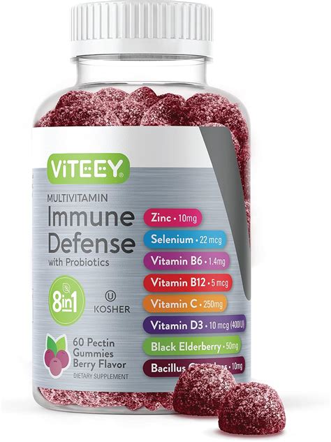 Buy 8 in 1 Immune Support Booster Pectin Gummies with Probiotics ...