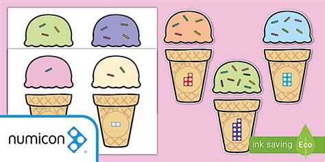 👉 Numicon Shapes: Ice Cream Sprinkles Matching Activity
